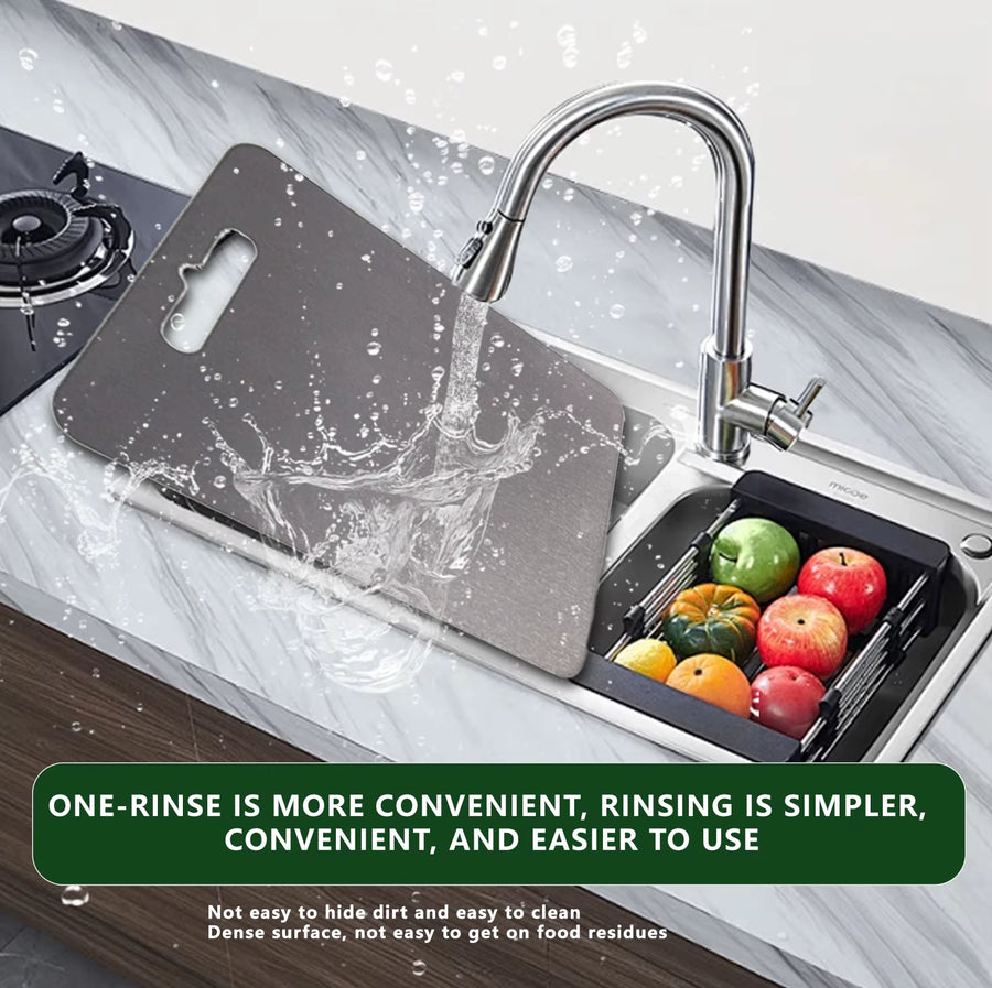 Food Grade Pure Titanium Cutting Board - Antibacterial Odorless, Knife-Safe Non-Stick for Daily Meal Prep