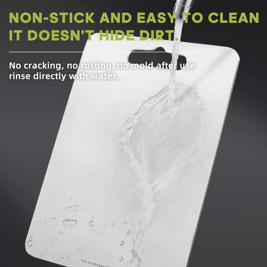Food Grade Pure Titanium Cutting Board - Antibacterial Odorless, Knife-Safe Non-Stick for Daily Meal Prep